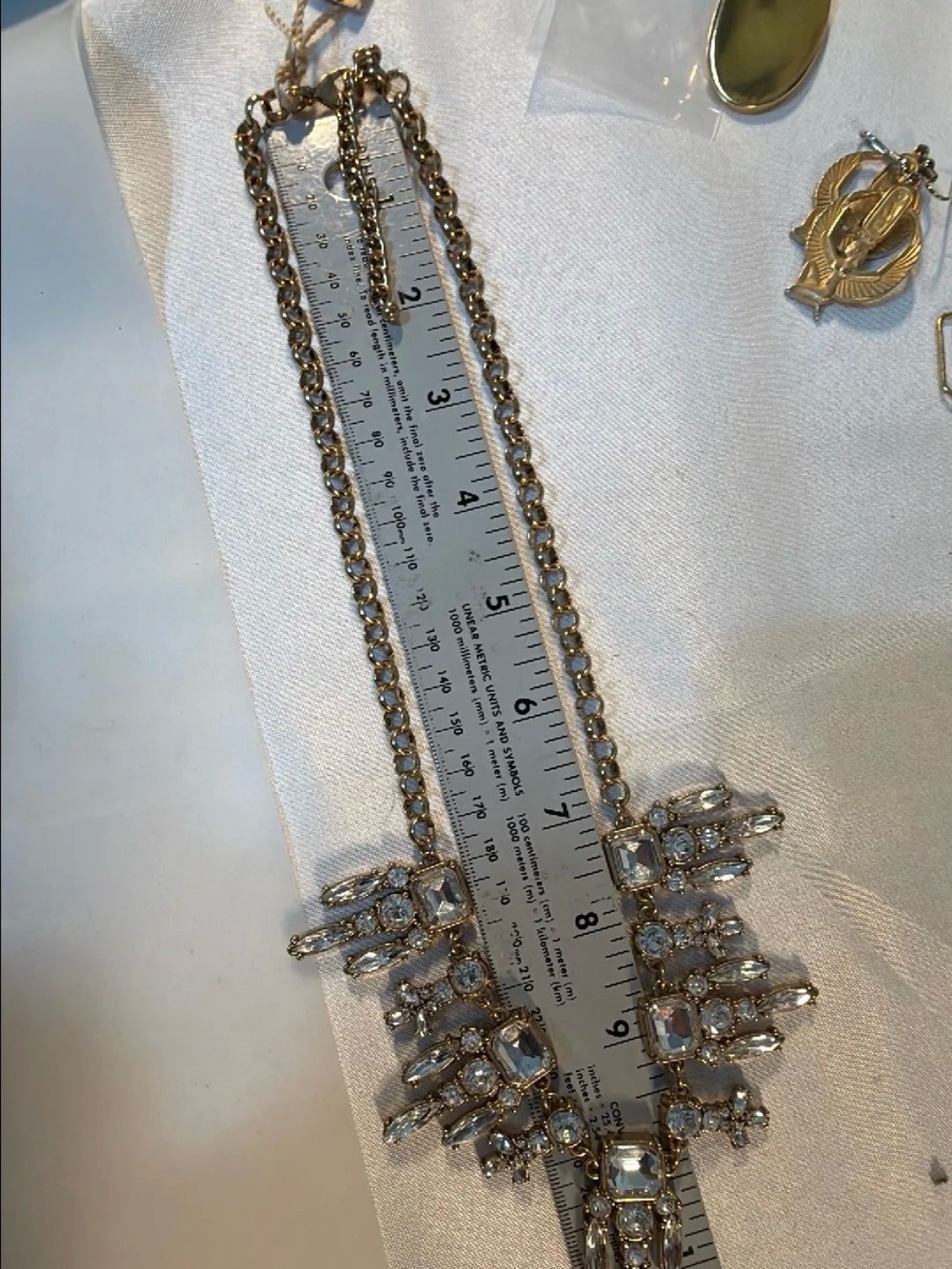 Iman Gold Statement Necklace nwt 20” + 2” - Picture 6 of 8